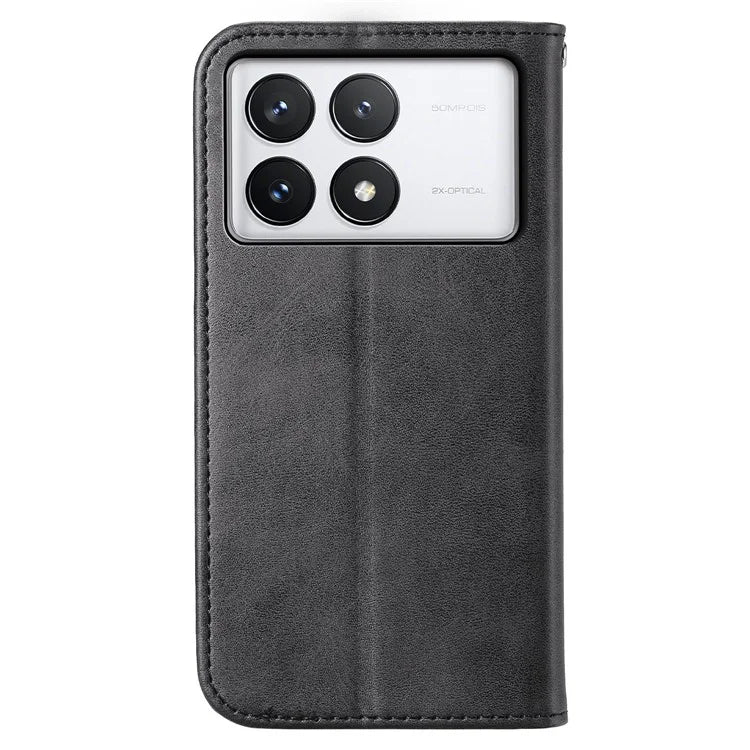 For Xiaomi Redmi K70E 5G / Poco X6 Pro 5G Imprinted Wallet Phone Stand Case PU Leather+TPU Cell Phone Cover