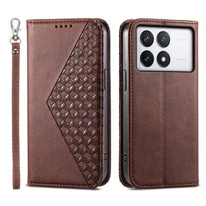 For Xiaomi Redmi K70E 5G / Poco X6 Pro 5G Imprinted Wallet Phone Stand Case PU Leather+TPU Cell Phone Cover