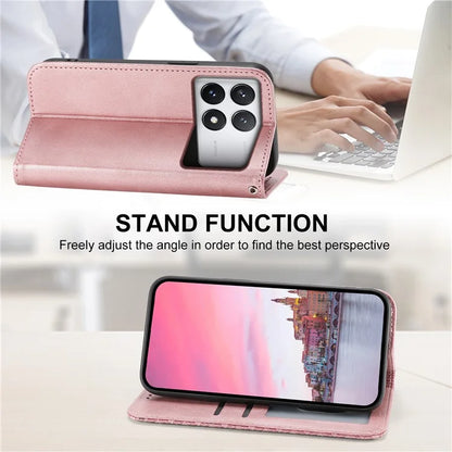 For Xiaomi Redmi K70E 5G / Poco X6 Pro 5G Imprinted Wallet Phone Stand Case PU Leather+TPU Cell Phone Cover
