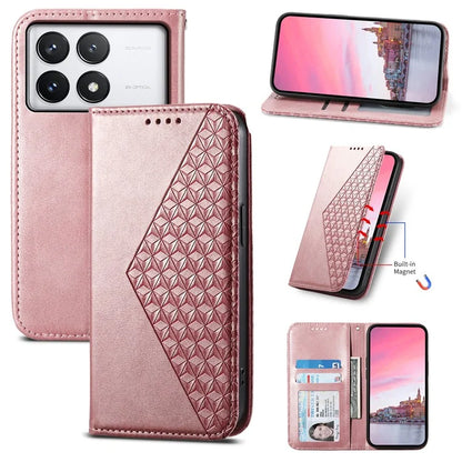 For Xiaomi Redmi K70E 5G / Poco X6 Pro 5G Imprinted Wallet Phone Stand Case PU Leather+TPU Cell Phone Cover