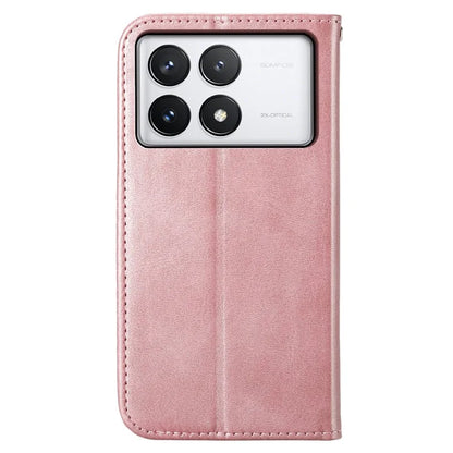 For Xiaomi Redmi K70E 5G / Poco X6 Pro 5G Imprinted Wallet Phone Stand Case PU Leather+TPU Cell Phone Cover