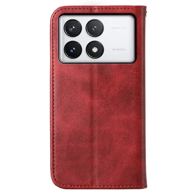 For Xiaomi Redmi K70E 5G / Poco X6 Pro 5G Imprinted Wallet Phone Stand Case PU Leather+TPU Cell Phone Cover