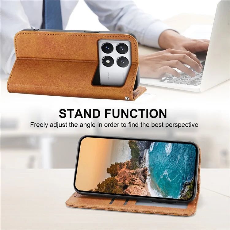 For Xiaomi Redmi K70E 5G / Poco X6 Pro 5G Imprinted Wallet Phone Stand Case PU Leather+TPU Cell Phone Cover