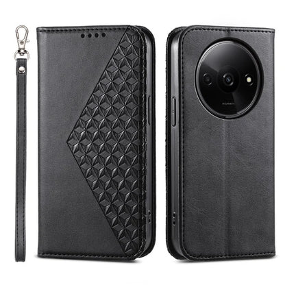 For Xiaomi Redmi A3 Case PU Leather+TPU Rhombus Imprinted Phone Cover Wallet