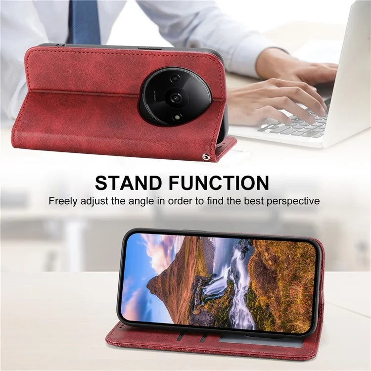 For Xiaomi Redmi A3 Case PU Leather+TPU Rhombus Imprinted Phone Cover Wallet