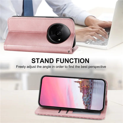 For Xiaomi Redmi A3 Case PU Leather+TPU Rhombus Imprinted Phone Cover Wallet