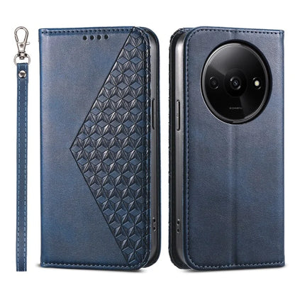 For Xiaomi Redmi A3 Case PU Leather+TPU Rhombus Imprinted Phone Cover Wallet