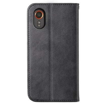 For Samsung Galaxy Xcover 7 Case PU Leather+TPU Rhombus Imprinted Cell Phone Stand Cover