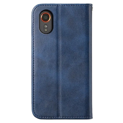 For Samsung Galaxy Xcover 7 Case PU Leather+TPU Rhombus Imprinted Cell Phone Stand Cover