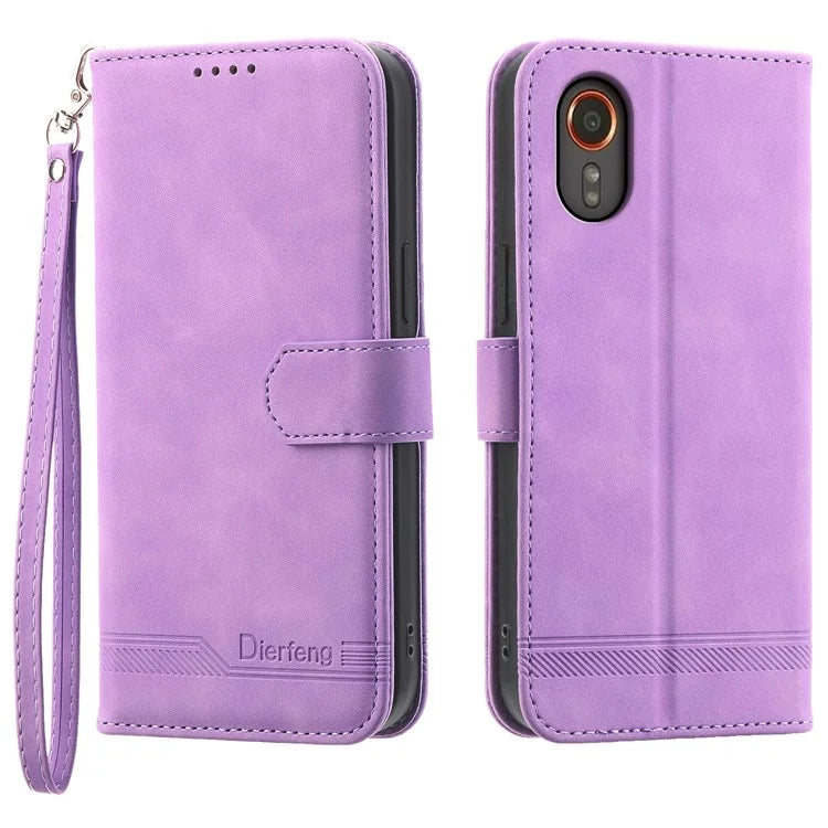 DIERFENG DF-03 for Samsung Galaxy Xcover 7 Cases Imprinted Wallet Stand Mobile Leather Case
