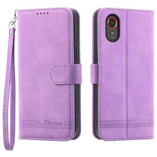 DIERFENG DF-03 for Samsung Galaxy Xcover 7 Cases Imprinted Wallet Stand Mobile Leather Case