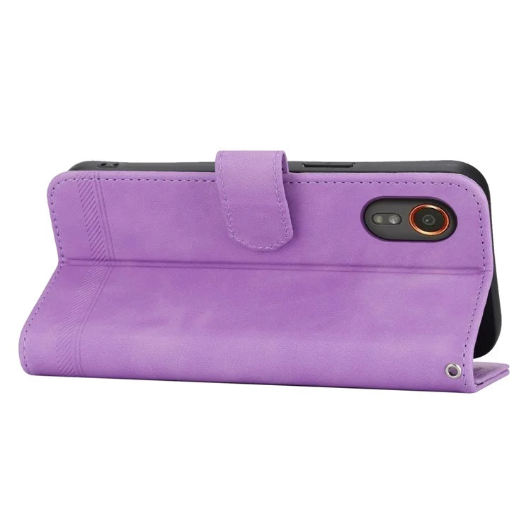 DIERFENG DF-03 for Samsung Galaxy Xcover 7 Cases Imprinted Wallet Stand Mobile Leather Case