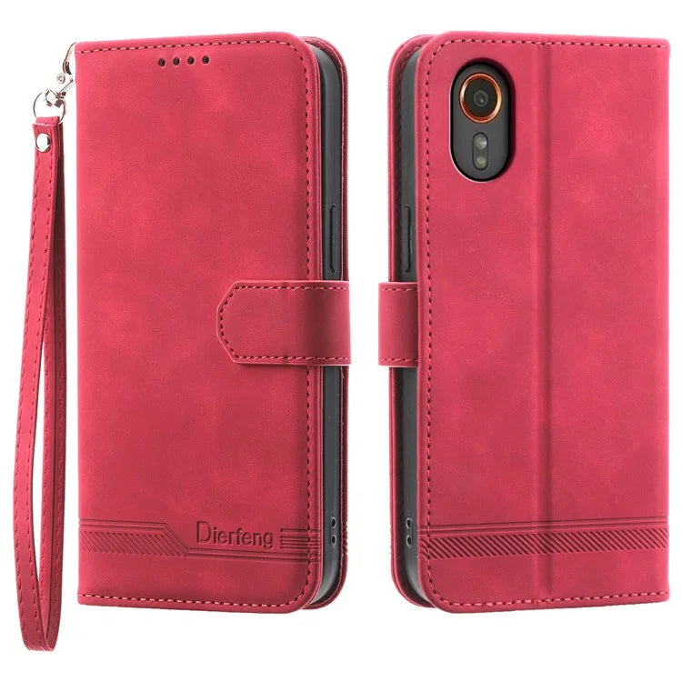 DIERFENG DF-03 for Samsung Galaxy Xcover 7 Cases Imprinted Wallet Stand Mobile Leather Case