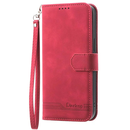 DIERFENG DF-03 for Samsung Galaxy Xcover 7 Cases Imprinted Wallet Stand Mobile Leather Case