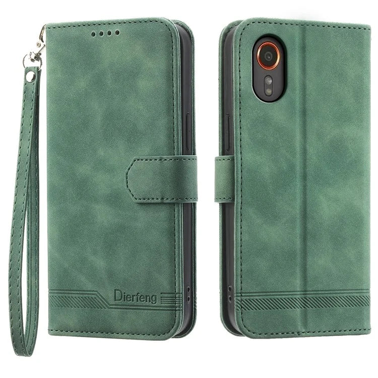 DIERFENG DF-03 for Samsung Galaxy Xcover 7 Cases Imprinted Wallet Stand Mobile Leather Case