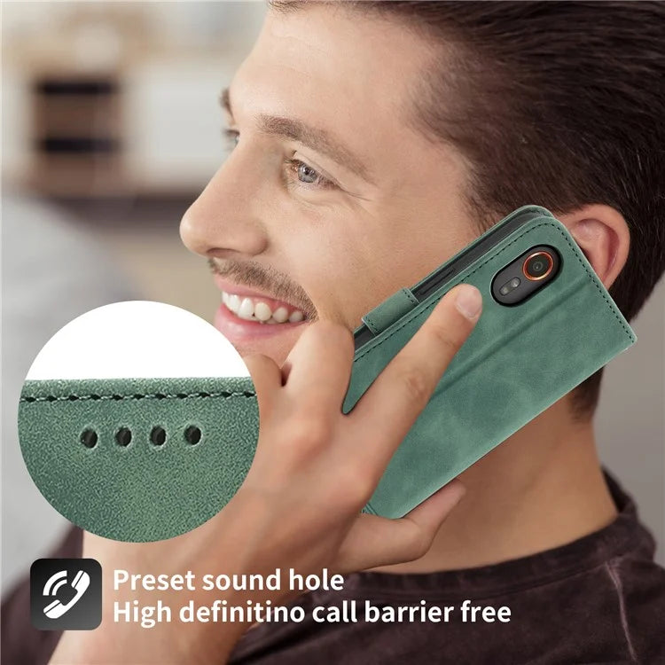 DIERFENG DF-03 for Samsung Galaxy Xcover 7 Cases Imprinted Wallet Stand Mobile Leather Case