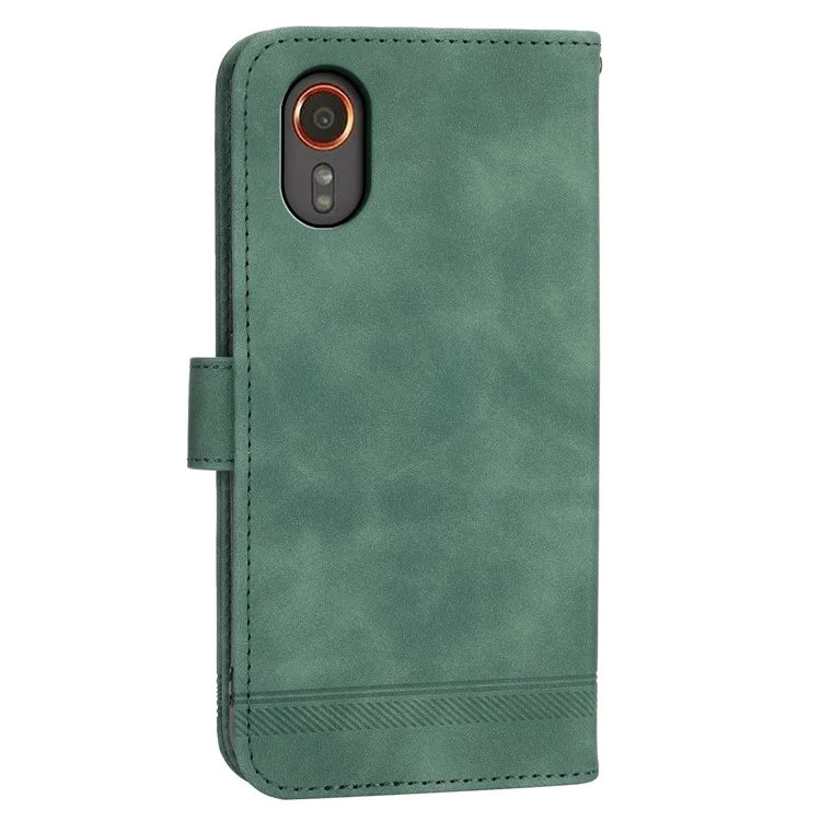 DIERFENG DF-03 for Samsung Galaxy Xcover 7 Cases Imprinted Wallet Stand Mobile Leather Case