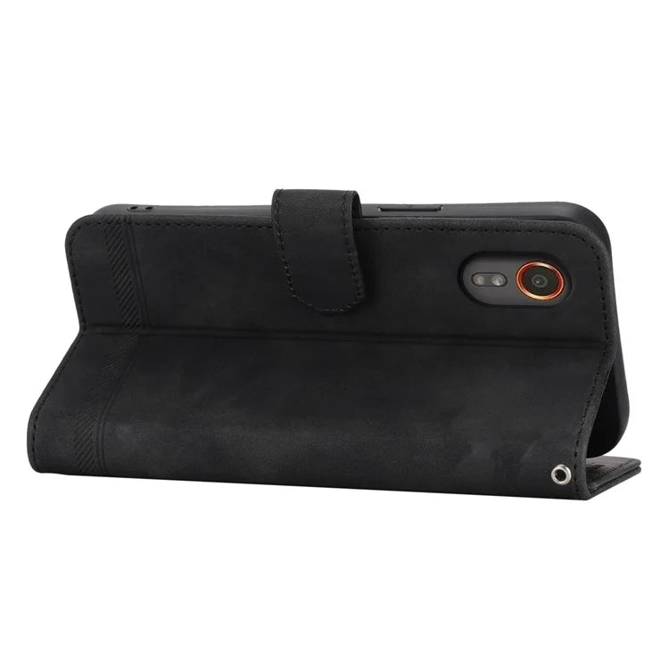 DIERFENG DF-03 for Samsung Galaxy Xcover 7 Cases Imprinted Wallet Stand Mobile Leather Case