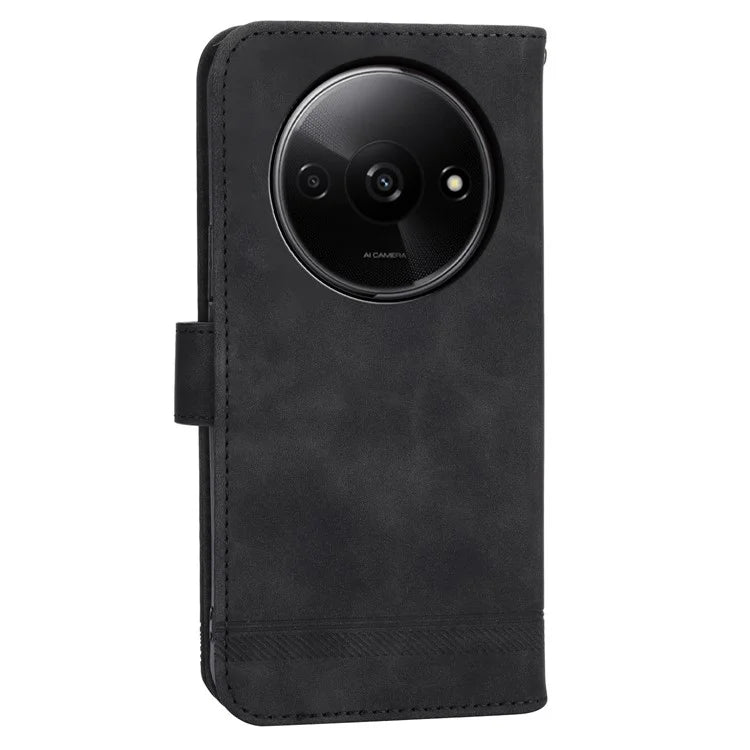DIERFENG DF-03 Flip Cover for Xiaomi Redmi A3 Shockproof Imprinted Wallet Stand Mobile Leather Case