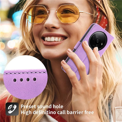 DIERFENG DF-03 Flip Cover for Xiaomi Redmi A3 Shockproof Imprinted Wallet Stand Mobile Leather Case