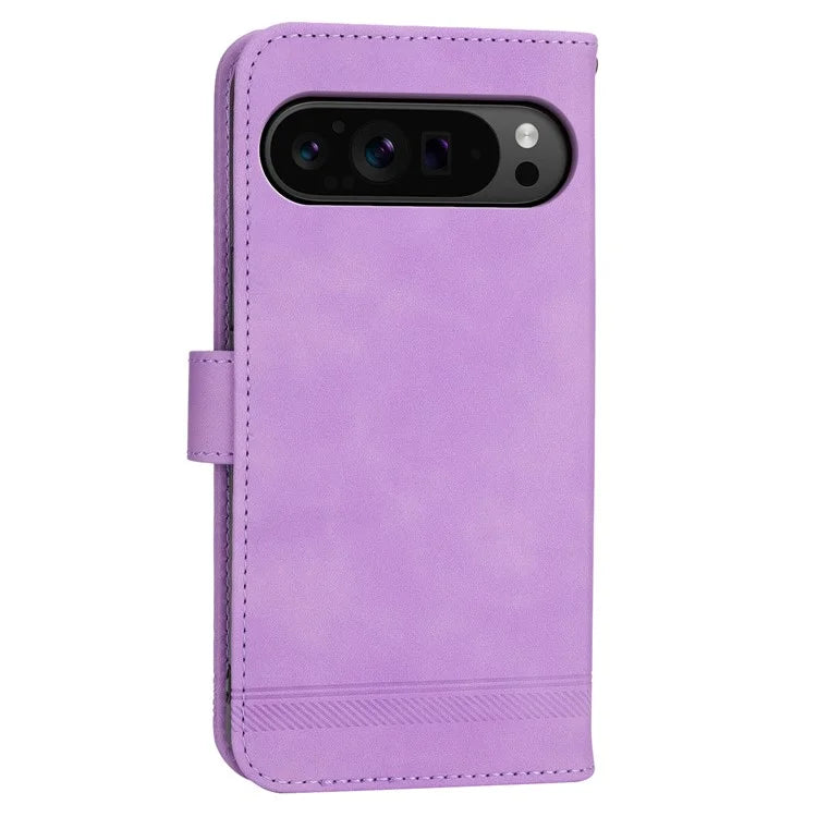 DIERFENG DF-03 Flip Wallet Cover for Google Pixel 9 Pro Cases Imprinted Stand Mobile Leather Shell