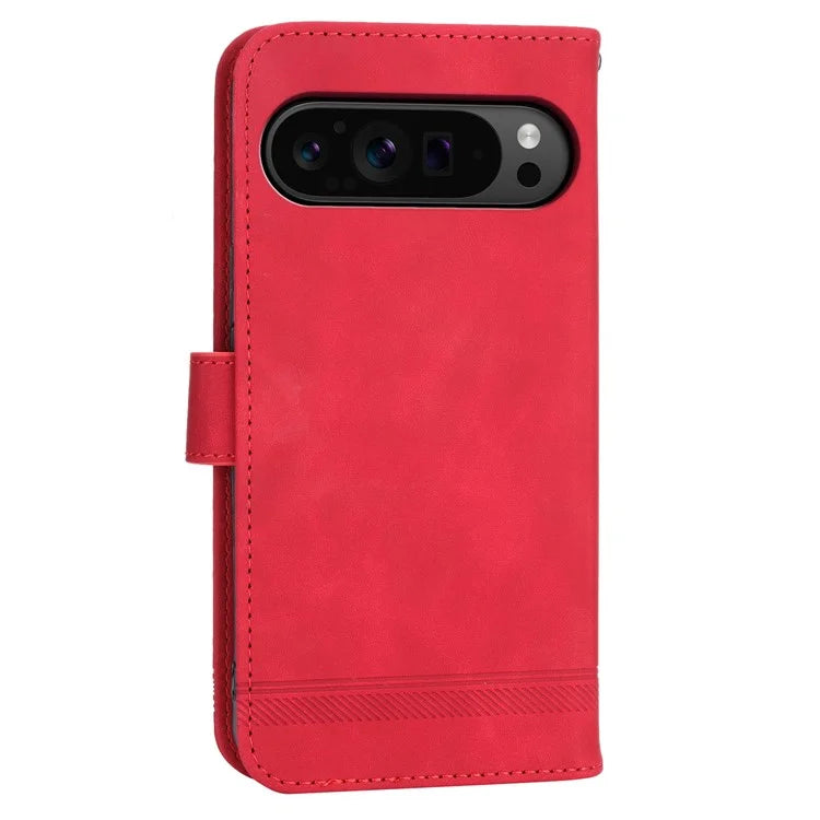 DIERFENG DF-03 Flip Wallet Cover for Google Pixel 9 Pro Cases Imprinted Stand Mobile Leather Shell