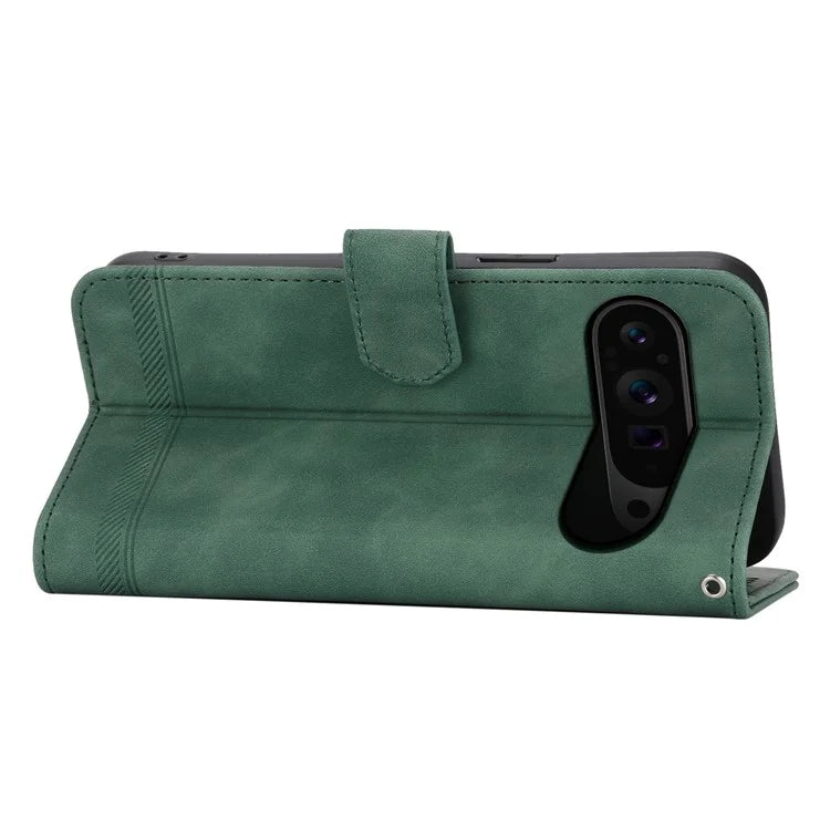 DIERFENG DF-03 Flip Wallet Cover for Google Pixel 9 Pro Cases Imprinted Stand Mobile Leather Shell