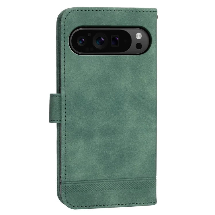 DIERFENG DF-03 Flip Wallet Cover for Google Pixel 9 Pro Cases Imprinted Stand Mobile Leather Shell
