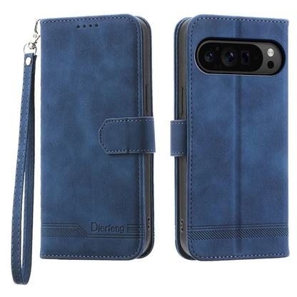 DIERFENG DF-03 Flip Wallet Cover for Google Pixel 9 Pro Cases Imprinted Stand Mobile Leather Shell