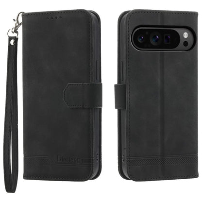 DIERFENG DF-03 Flip Wallet Cover for Google Pixel 9 Pro Cases Imprinted Stand Mobile Leather Shell