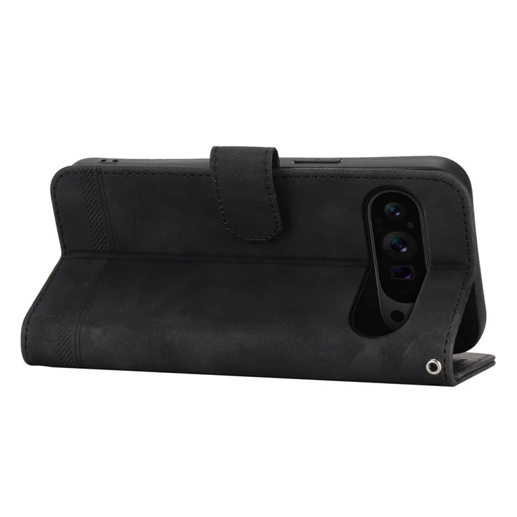 DIERFENG DF-03 Flip Wallet Cover for Google Pixel 9 Pro Cases Imprinted Stand Mobile Leather Shell
