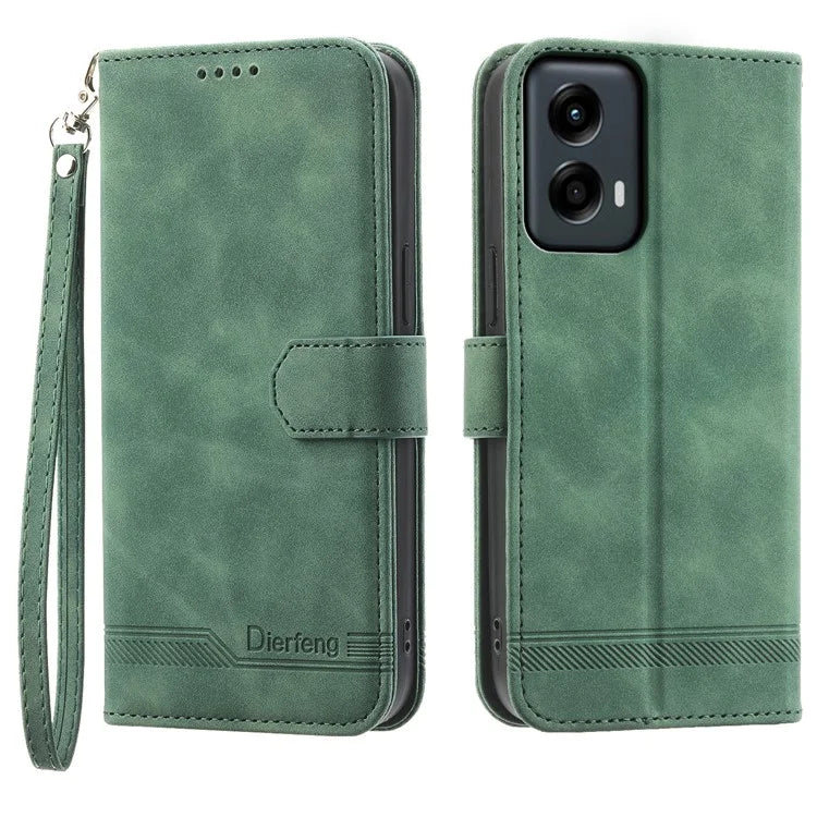 DIERFENG DF-03 For Motorola Moto G Stylus 5G (2024) Cases Imprinted Wallet Stand Leather Mobile Cover