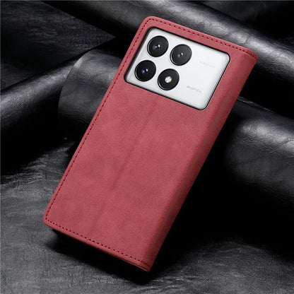 DF-05 For Xiaomi Poco X6 Pro 5G / Redmi K70E 5G Case RFID Blocking Leather Wallet Phone Cover