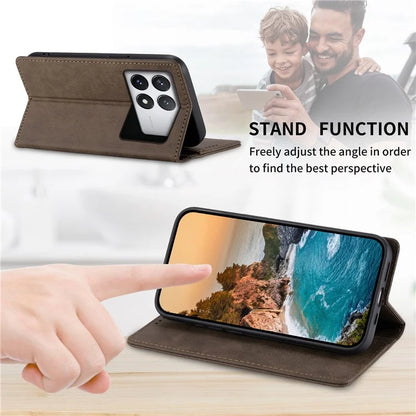 DF-05 For Xiaomi Poco X6 Pro 5G / Redmi K70E 5G Case RFID Blocking Leather Wallet Phone Cover