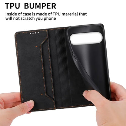 DF-05 For Google Pixel 9 Pro Wallet Case Anti-Scratch Leather Flip Phone Cover