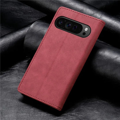 DF-05 For Google Pixel 9 Pro Wallet Case Anti-Scratch Leather Flip Phone Cover