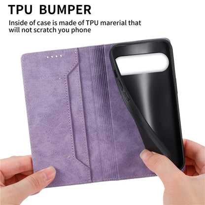 DF-05 For Google Pixel 9 Pro Wallet Case Anti-Scratch Leather Flip Phone Cover