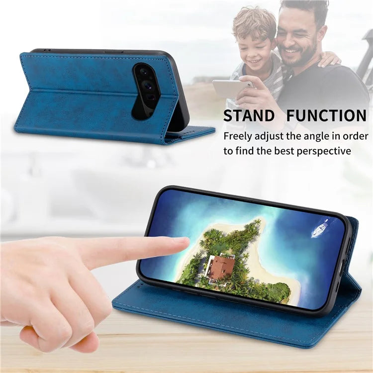 DF-05 For Google Pixel 9 Pro Wallet Case Anti-Scratch Leather Flip Phone Cover