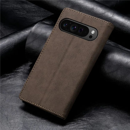 DF-05 For Google Pixel 9 Pro Wallet Case Anti-Scratch Leather Flip Phone Cover