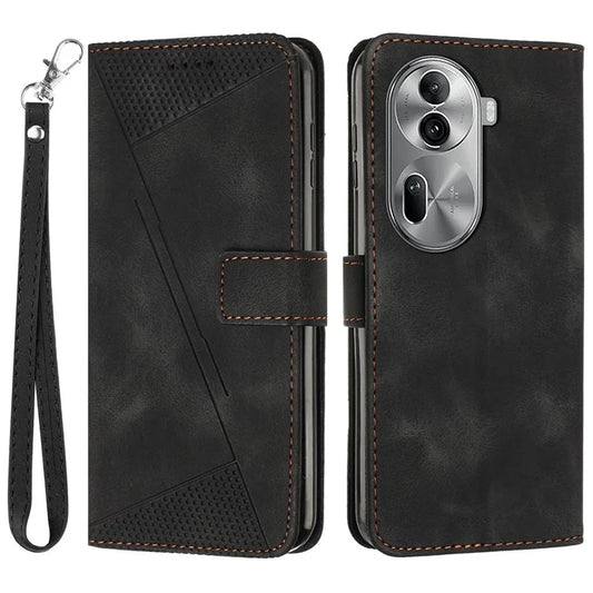 For Oppo Reno11 Pro 5G (Global) / Reno11 (China) 5G Case Triangle Imprinted Wallet Phone Cover