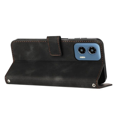 For Motorola Moto G34 5G Wallet Case Triangle Imprinted Shockproof Phone Cover