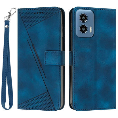 For Motorola Moto G34 5G Wallet Case Triangle Imprinted Shockproof Phone Cover