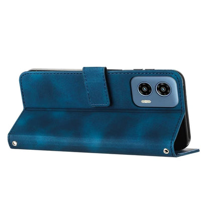 For Motorola Moto G34 5G Wallet Case Triangle Imprinted Shockproof Phone Cover