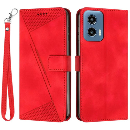 For Motorola Moto G34 5G Wallet Case Triangle Imprinted Shockproof Phone Cover