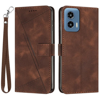For Motorola Moto G34 5G Wallet Case Triangle Imprinted Shockproof Phone Cover