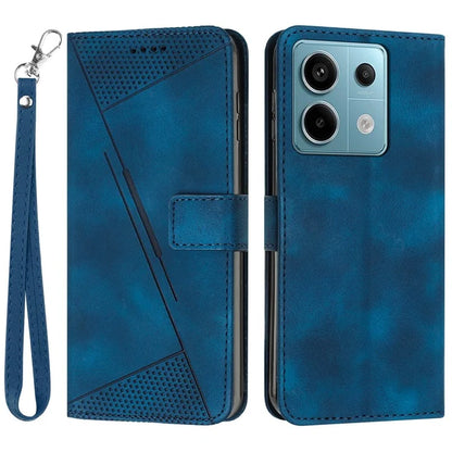For Xiaomi Poco M6 Pro 4G / Redmi Note 13 Pro 4G Wallet Case Triangle Imprinted Leather Phone Cover