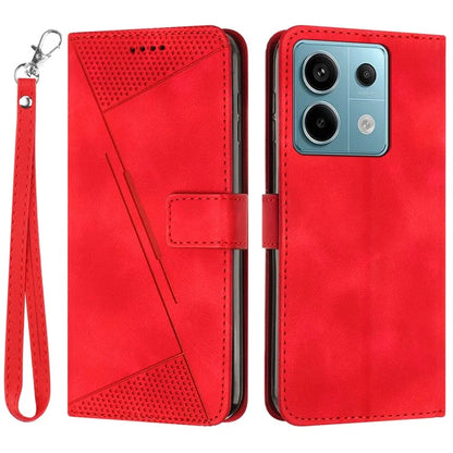 For Xiaomi Poco M6 Pro 4G / Redmi Note 13 Pro 4G Wallet Case Triangle Imprinted Leather Phone Cover