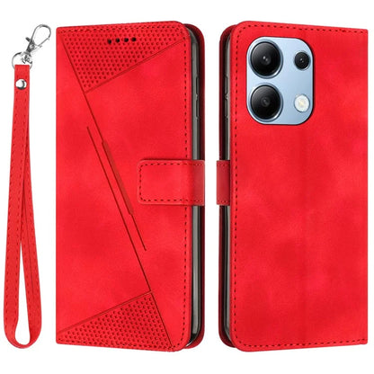 For Xiaomi Redmi Note 13 4G Case Triangle Imprinted Leather Shockproof Phone Cover