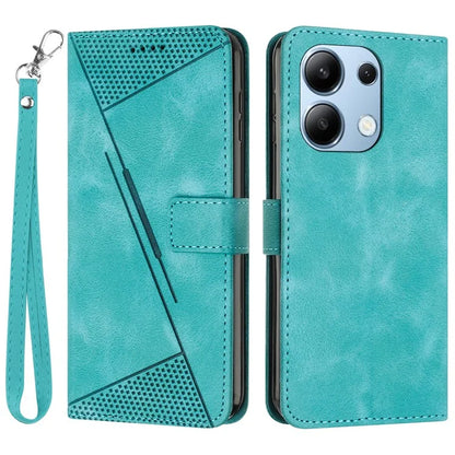For Xiaomi Redmi Note 13 4G Case Triangle Imprinted Leather Shockproof Phone Cover