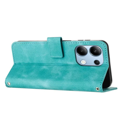For Xiaomi Redmi Note 13 4G Case Triangle Imprinted Leather Shockproof Phone Cover